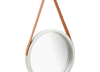 Lustro ścienne na pasku 40 cm srebrne WM-320362