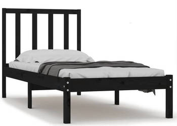 Rama łóżka czarna lite drewno sosnowe pojedyncza 75x190 cm WM-3105035
