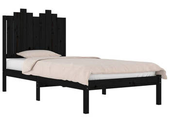 Rama łóżka czarna lite drewno sosnowe pojedyncza 75x190 cm WM-3103742
