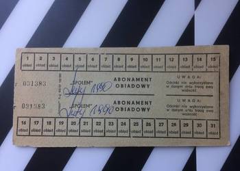 ( 1054. ) Abonament Obiadowy Społem Szczecin