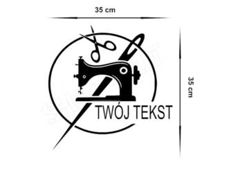 NAKLEJKA PRACOWNIA KRAWIECKA ZAKŁAD KRAWIECKI 35cmx30cm bez tła