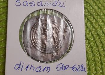moneta srebrna śreniowiecza Sasanidzi Chosroes II