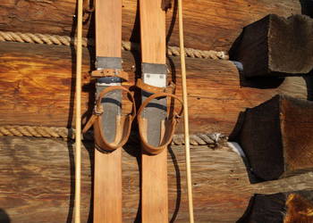 Stare narty dziecięce 90 cm + kijki