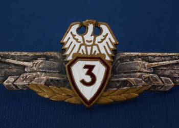 Odznaka wojskowa Mechanik-Kierowca Czołgu 3. klasy, z lat 60 tych. LWP