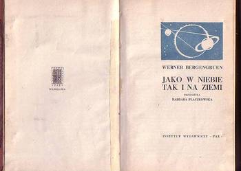 (8089) JAKO W NIEBIE TAK I NA ZIEMI – WERNER BERGENGRUEN