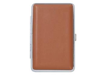 Papierośnica Skórzana SLIM na Cienkie Papierosy Karmelowo-Koniakowy Brąz