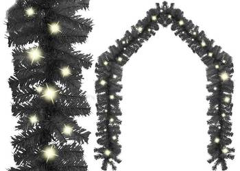 vidaXL Girlanda świąteczna z lampkami LED, 20 m, czarna(SKU:329191)