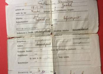 ( 487. ) Niemieckie Świadectwo Bromberg ( 487. ) Niemieckie Świadectwo Bromberg