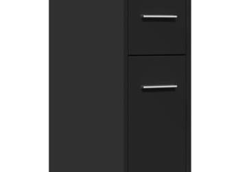 vidaXL Wąska szafka łazienkowa na kółkach, czarna(SKU:855278)