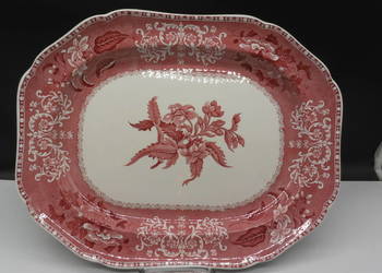 Antyczny duży półmisek SPODE „Pink Camilla” – Vintage England