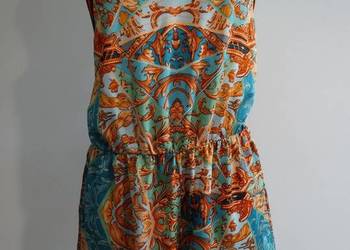 Kombinezon Krótki Scarf Print Dekolt Halter Plażowy Nowy XL