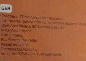 DENVER TCS-86 Boombox Radio/CD/MP3/USB kompatibel USB und SD Kartenslot zur