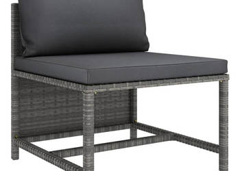 Środkowa sofa modułowa z poduszkami polirattan szara WM-313494