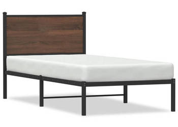 Łóżko Czarne Metalowe Rama Łóżka Metalowa Ze Stelażem 75x190 cm WM-4007755