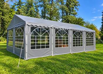 Namiot PRESTIGE imprezowy, magazynowy 8×8 m. Praktycznie nowy
