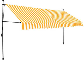 Ręcznie zwijana markiza z LED 350 cm biało-pomarańczowa WM-145860
