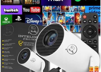 Projektor rzutnik ANDROID TV WIFI 4K przenośny Smart głośnik obrotowy