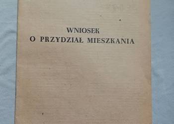 Dokument z PRL - wniosek o przydział mieszkania. Kalisz, 1971 r. + decyzja