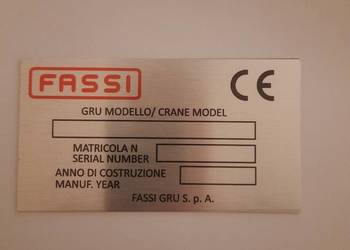 Tabliczka znamionowa HDS FASSI, CE