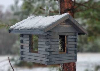 Karmnik dla ptaków drewniany sosnowy - duży SOLIDNY