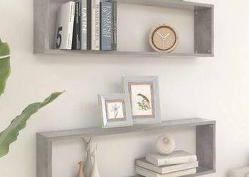 vidaXL Półki ścienne kostki, 2 szt., szarość betonu, 100x15x30 c(SKU807091) vidaXL Półki ścienne kostki, 2 szt., szarość betonu, 100x15x30 c(SKU807091)