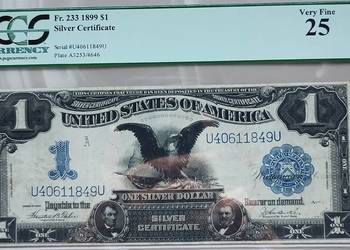 Banknot 1 $ 1899 "Black Eagle" Silver Certificate PCGS Banknot 1 $ 1899 "Black Eagle" Silver Certificate PCGS