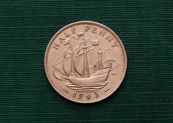 WIELKA BRYTANIA - ½ pensa, 1943r
