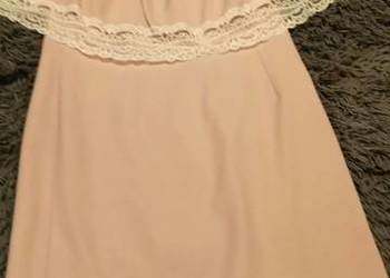 Sukienka hiszpanka, róż z koronkowym obszyciem roz. M Caramella-Moda