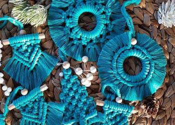 Ozdoby świąteczne 6 szt,  święta, bombka, rękodzieło, makrama