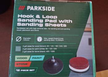 12 elementowy zestaw tarcz szlifierskich na rzep Parkside 125mm