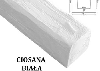 Belka Rustykalna Ciosana 12x12 cm Biała