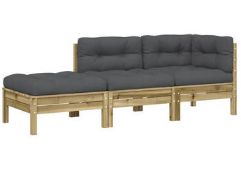 Sofa ogrodowa z poduszkami i podnóżkiem 2-osobowa WM-838176