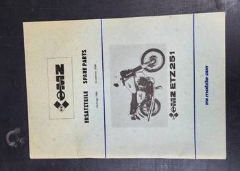ORGINALNY DDR KATALOG CZĘŚĆI MZ ETZ 251 ORGINAŁ  1988 ROK ŁADNY STAN