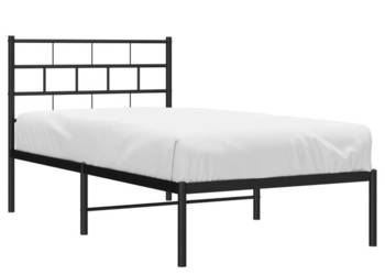 Łóżko Metalowe Czarne Rama Łóżka Ze Stelażem 100x190 cm WM-355653