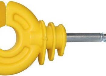 Izolator do drutu i plecionki z wkrętem, żółty 25 szt. AKO 441342P025