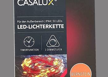 Lampki choinkowe świetlne LED cienki drucik z 50 diodami na baterie