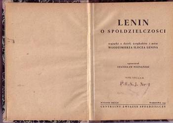 (5677) LENIN O SPÓŁDZIELCZOŚCI (WYJĄTKI Z DZIEŁ, ARTYKUŁÓW I