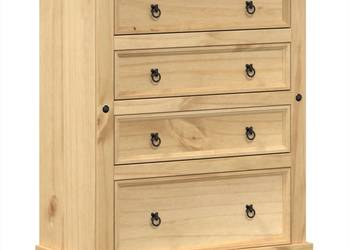 Komoda Corona, 92x48x120 cm, lite drewno sosnowe（SKU:4005675）
