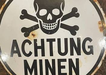 Tablica emaliowana „Achtung Minen” - III Rzesza