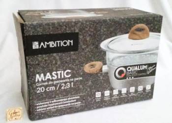 Ambition Mastic 20 cm nowy szklany garnek do gotowania na parze
