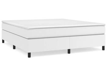 Łóżko kontynentalne z materacem białe ekoskóra 180x200 cm WM-3144621