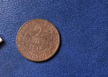 Stare monety 2 centym 1913 Francja