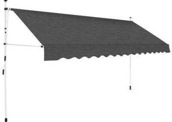 vidaXL Markiza zwijana ręcznie, 400 cm, antracytowa(sku143692)
