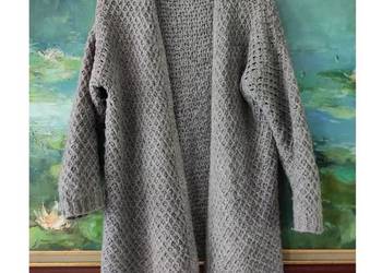 Italy sweter wełniany kardigan gruby  ciepły pulower luźny oversize  mięsis