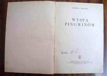 Anatol France - Wyspa Pingwinów - 1950