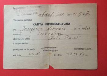 ( 1673 ) Karta Informacyjna, Józefowicz