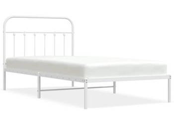 Łóżko Metalowe Białe Rama Łóżka Ze Stelażem Biała 107x203 cm WM-352623
