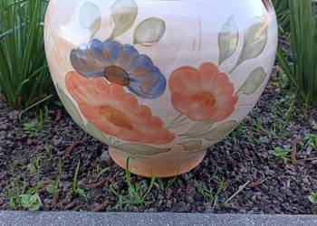 Wazon duży pękaty ikebana Poterie France letnie kwiaty