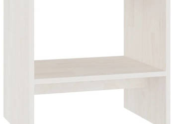 Szafka nocna biała 40x305x40 cm lite drewno sosnowe WM-808055