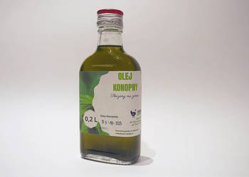 Olej konopny 200 ml - świeżo tłoczony w małej olejarni